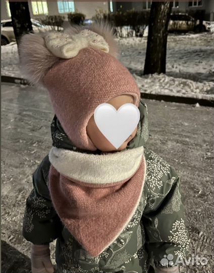 Детская зимняя шапочка кашемир на флисе