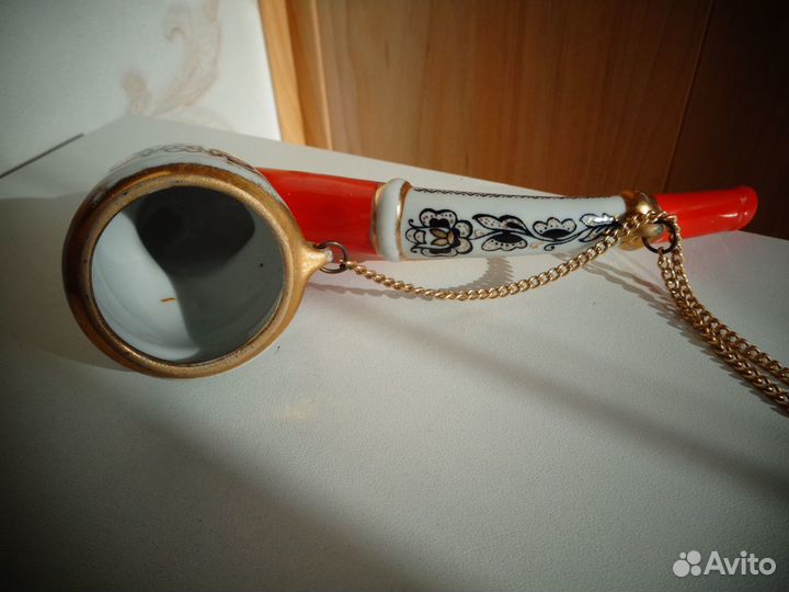 Фарфоровая статуэтка трубка старинная СССР