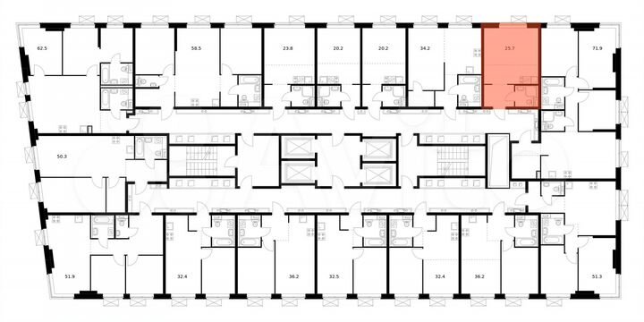 Квартира-студия, 25,7 м², 21/33 эт.