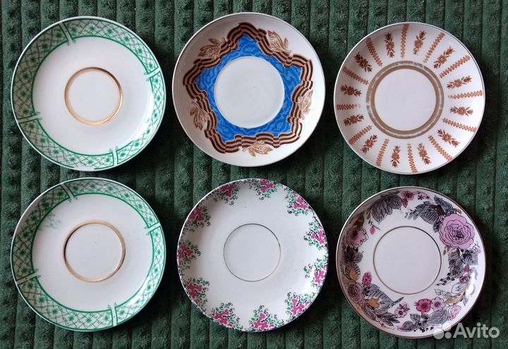 Блюдца, тарелки, сухарницы