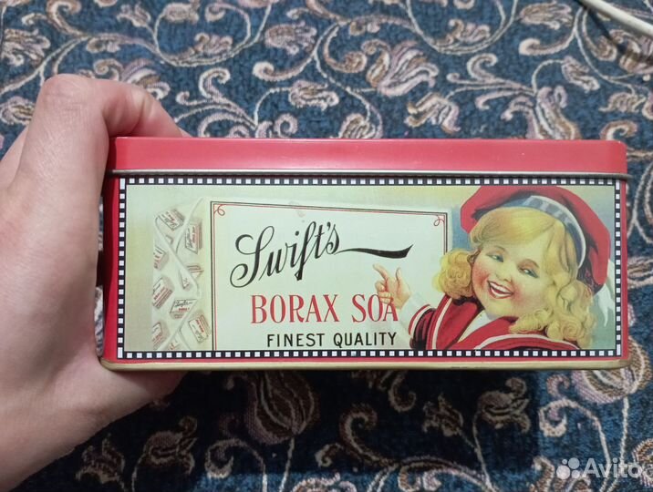 Жестяная коробка 40-60-х годов Swift's Borax Soap
