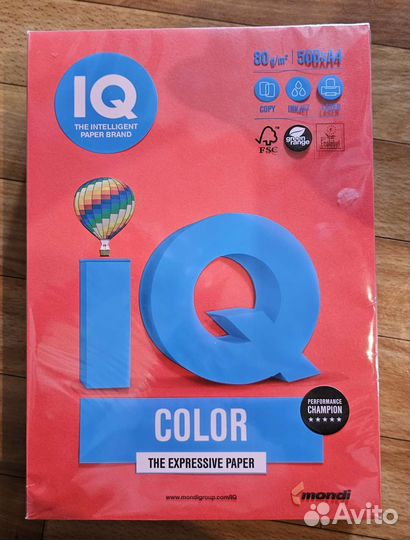 Цветная бумага для офиса IQ-color А4, 500 листов