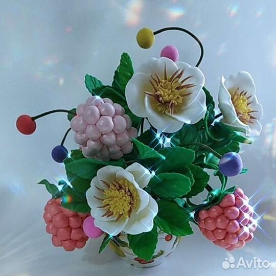 Декоративный букет Малинка