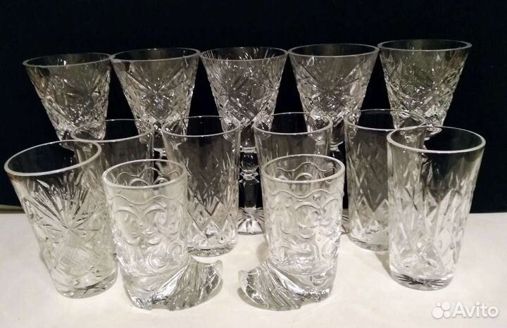 Рюмки, фужеры, стаканчики хрустальные