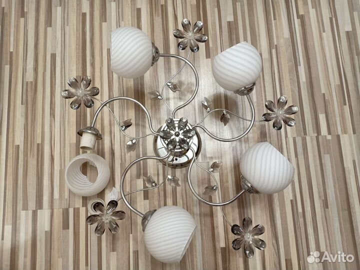 Люстра потолочная на 5 ламп E27 рабочая