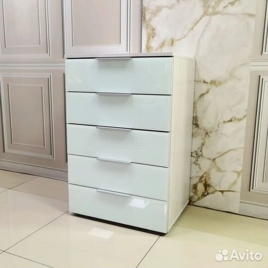 Комод стекло ясень белый