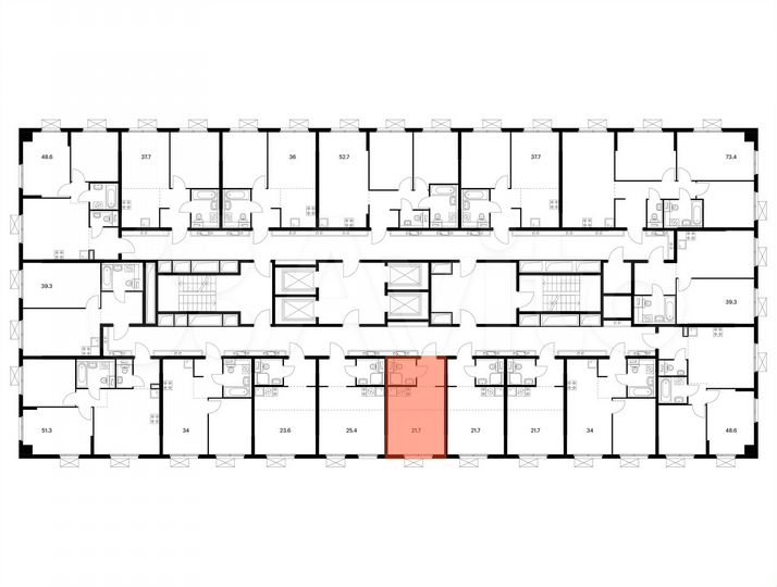 Квартира-студия, 21,7 м², 21/24 эт.