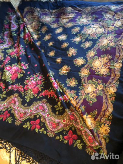 Павловопосадский платок шерсть 150х150