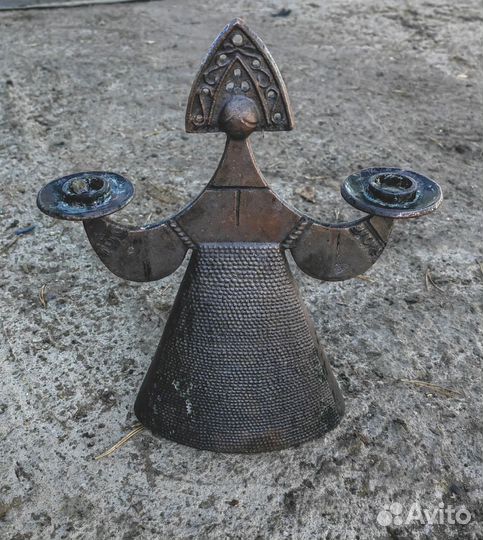 Подсвечник Девушка в кокошнике СССР