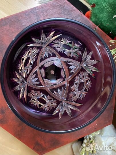 Бокал-кубок из цветного хрусталя времен СССР гдр