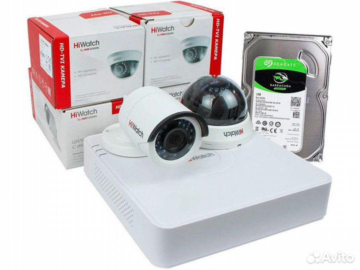 Комплект видеонаблюдения 4 камеры