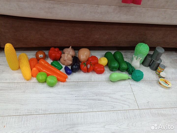 Мини магазин Пластиковые овощи корзина касса