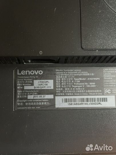 Монитор Lenovo ThinkVision P27q-10