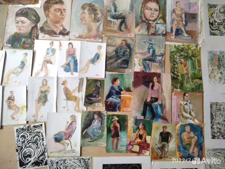 Портреты маслом, учебные работы