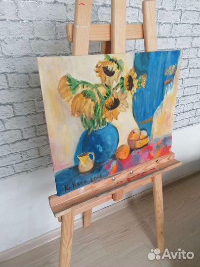 Картина маслом на холсте. Подсолнухи