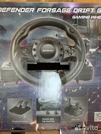 Руль Defender Forsage Drift GT черный