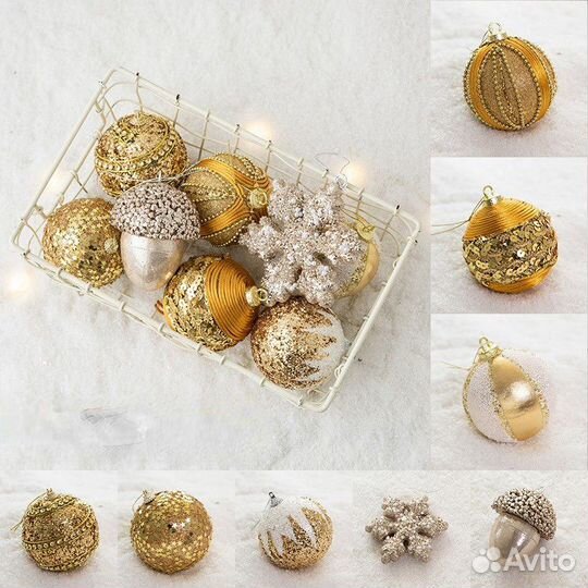 Набор елочных игрушек ручной работы