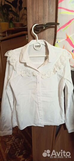 Блузка белая для девочек 134-140