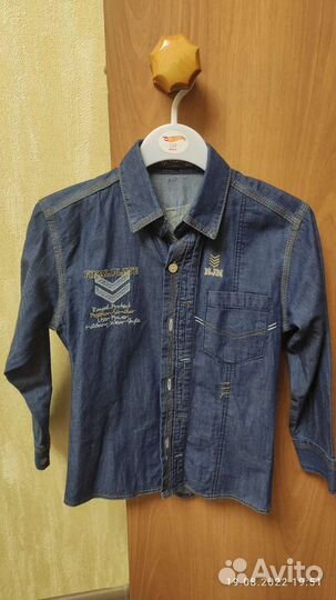Джинсовая рубашка детская
