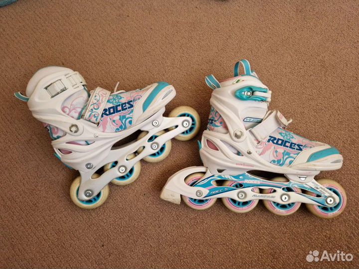 Роликовые коньки + шлем + защита + сумка