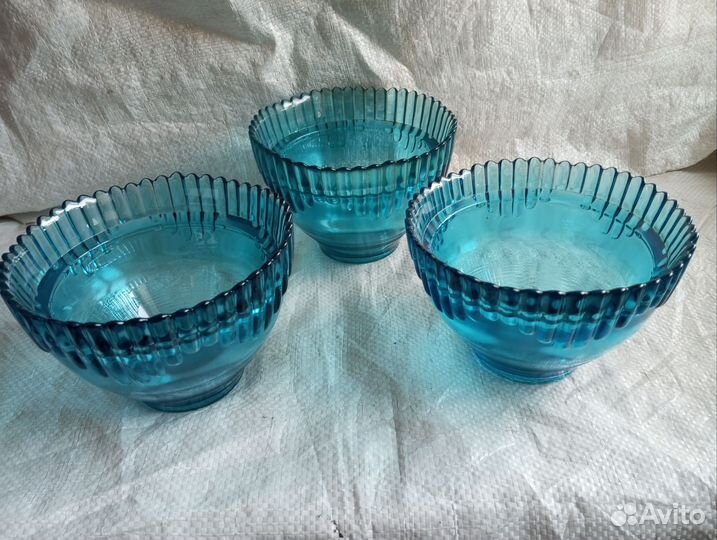 Конфетница цветное стекло СССР