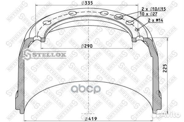 85-00047-SX торм.барабан (накл 19036) 419x178
