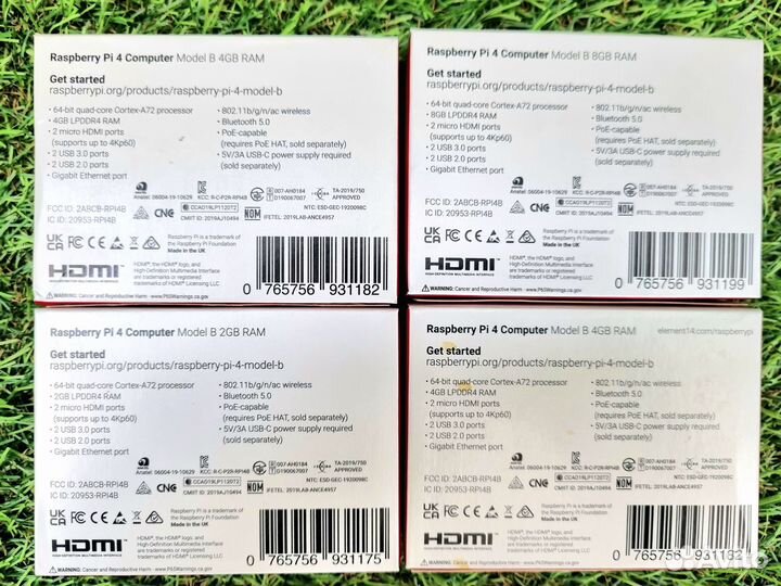 Raspberry Pi 4B 2gb/4gb/8gb новые запечатаны