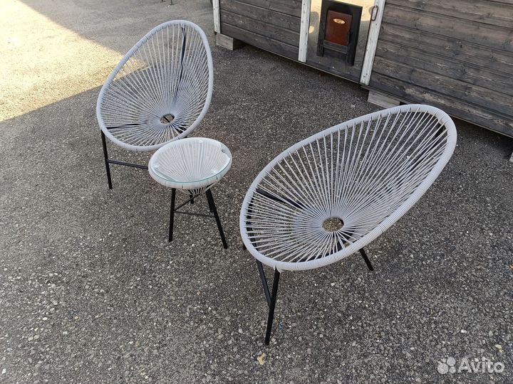 Комплект садовой плетеной мебели для террасы