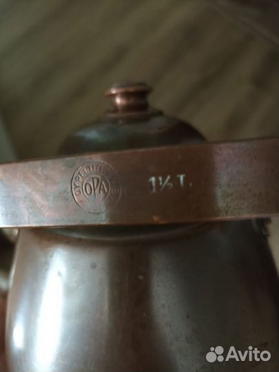 Антикварный медный чайник Финляндия