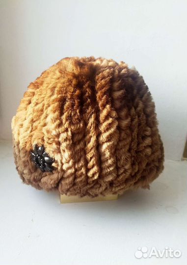 Шапка вязанная из кролика