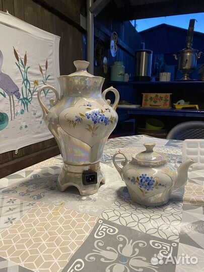 Самовар электрический фарфоровый