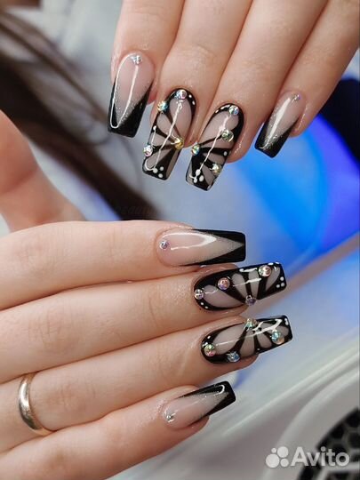Маникюр наращивание ногтей