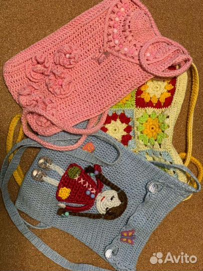 Детские вязанные сумочки