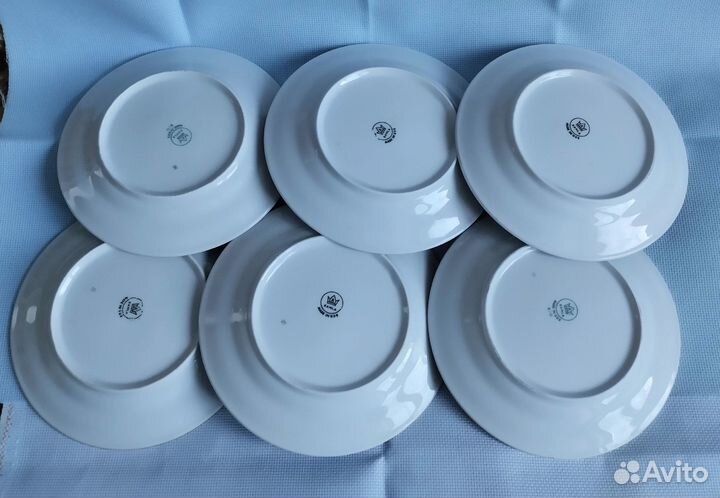 Тарелки Kahla, ГДР, фарфор, деколь, позолота. 6шт