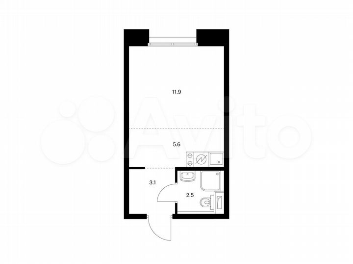 Квартира-студия, 23,1 м², 3/14 эт.