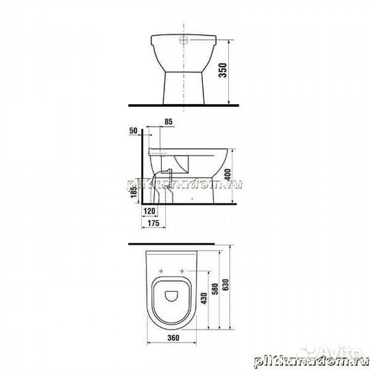 Jika Mio 2571.6.000.000.1 унитаз приставной