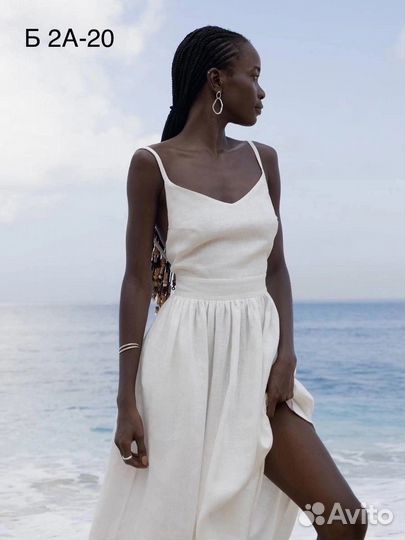 Льняное платье макси в стиле zara