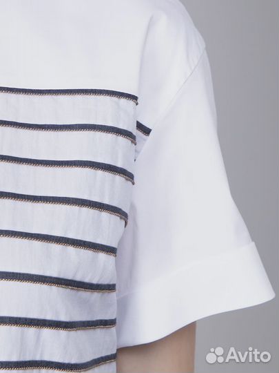 Футболка хлопковая в полоску Brunello Cucinelli