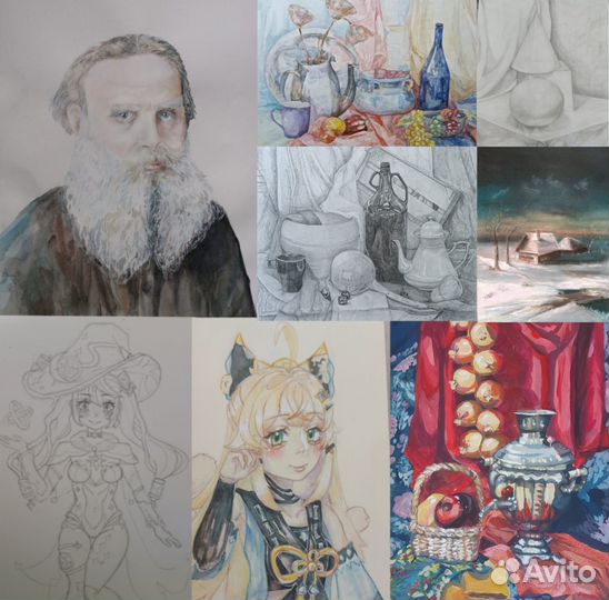Услуги художника (портреты,аниме,роспись по ткани)
