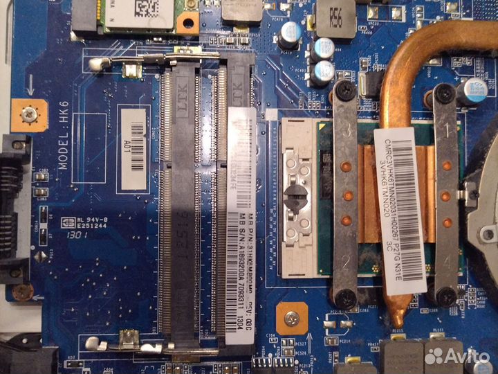 Материнская плата с процессором и памятью