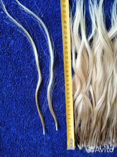 Волосы для наращивания блонд волна 103пр