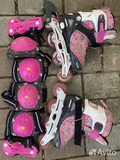 Роликовые коньки детские с защитой
