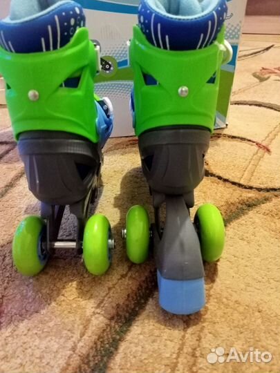 Ролики раздвижные. 2-3 колеса. Размер 30-33