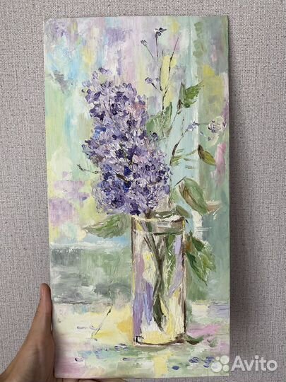 Картина маслом сирень