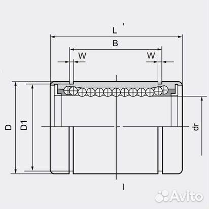 Линейный подшипник в корпусе LM12L-AJ MYT