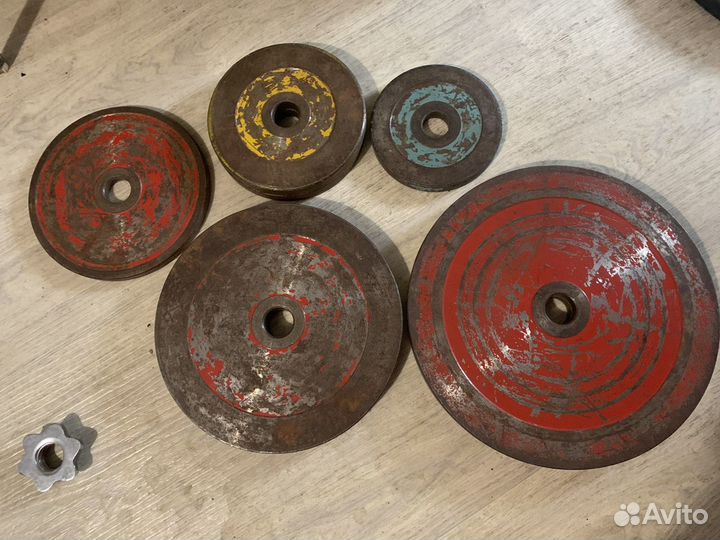 Металические блины под гриф 28мм - 30мм 10кг 2шт