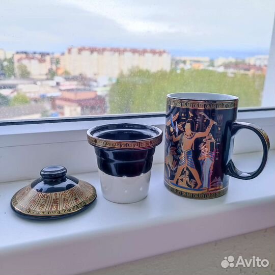 Кружка заварочная с керамическим ситом и крышкой