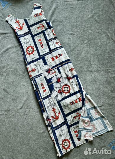 Платье летнее женское в морском стиле, 46