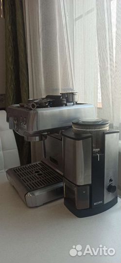 Кофемашина рожковая bork + кофемолка bork