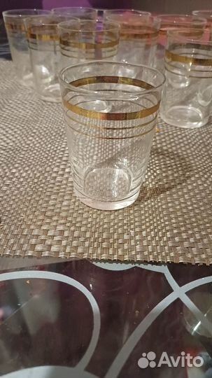 Продаю стопки стекло с золотыми полоскамии